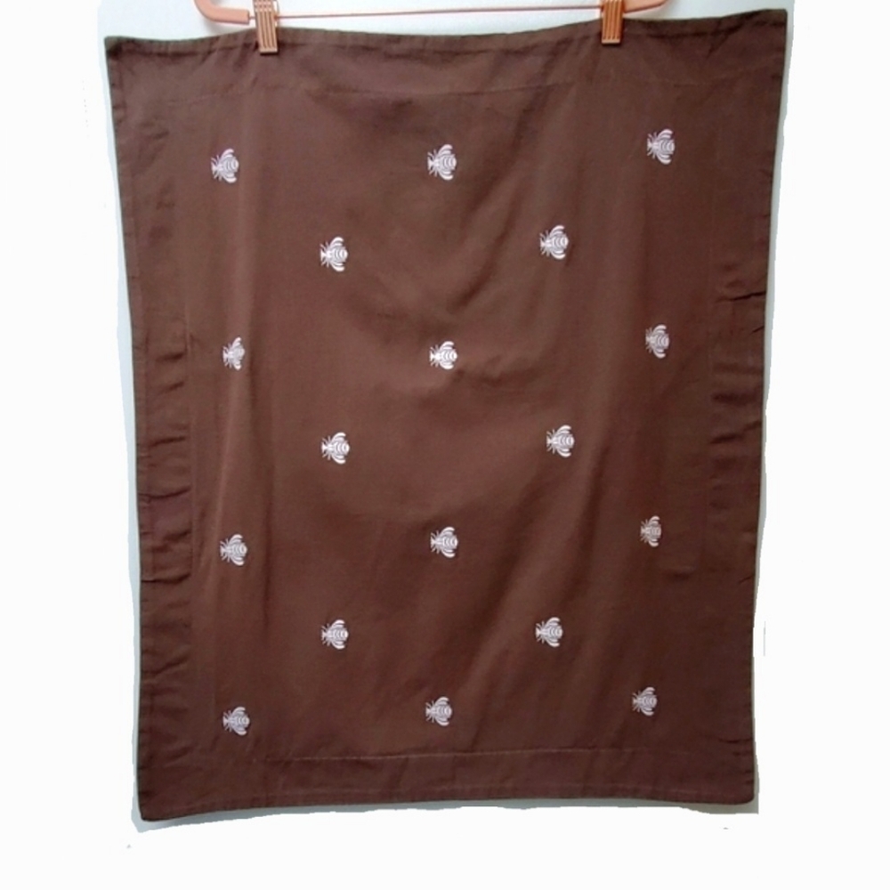 Restoration Hardware Baby&Child Brown Micro Ribbed Embroidered Bee  Pillowcase